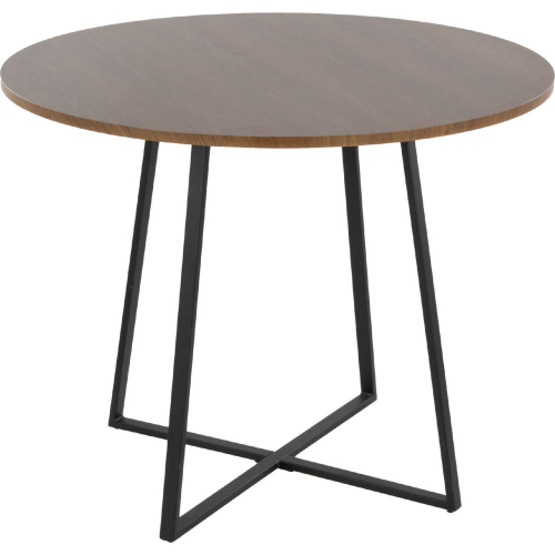 Cosmo Canary Dining Table in Black Metal & Walnut Wood